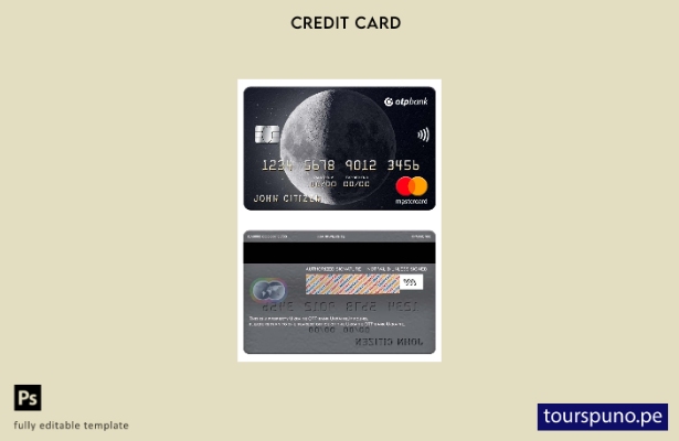 listo para imprimir Plantilla de mastercard de Ucrania del banco OTP de Ucrania